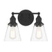 Barwell 2 Light Vanity in Clear Black Finish with Clear Glass - Minka-Lavery