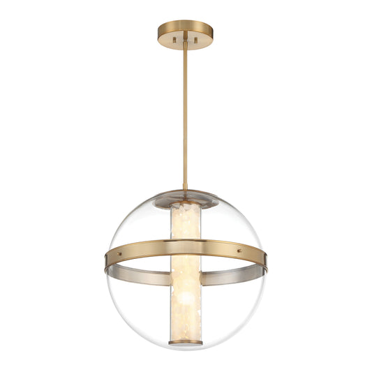 Divinely Large LED Pendant in Celeste Brass finish with Quartz Crystalline - Minka-Lavery