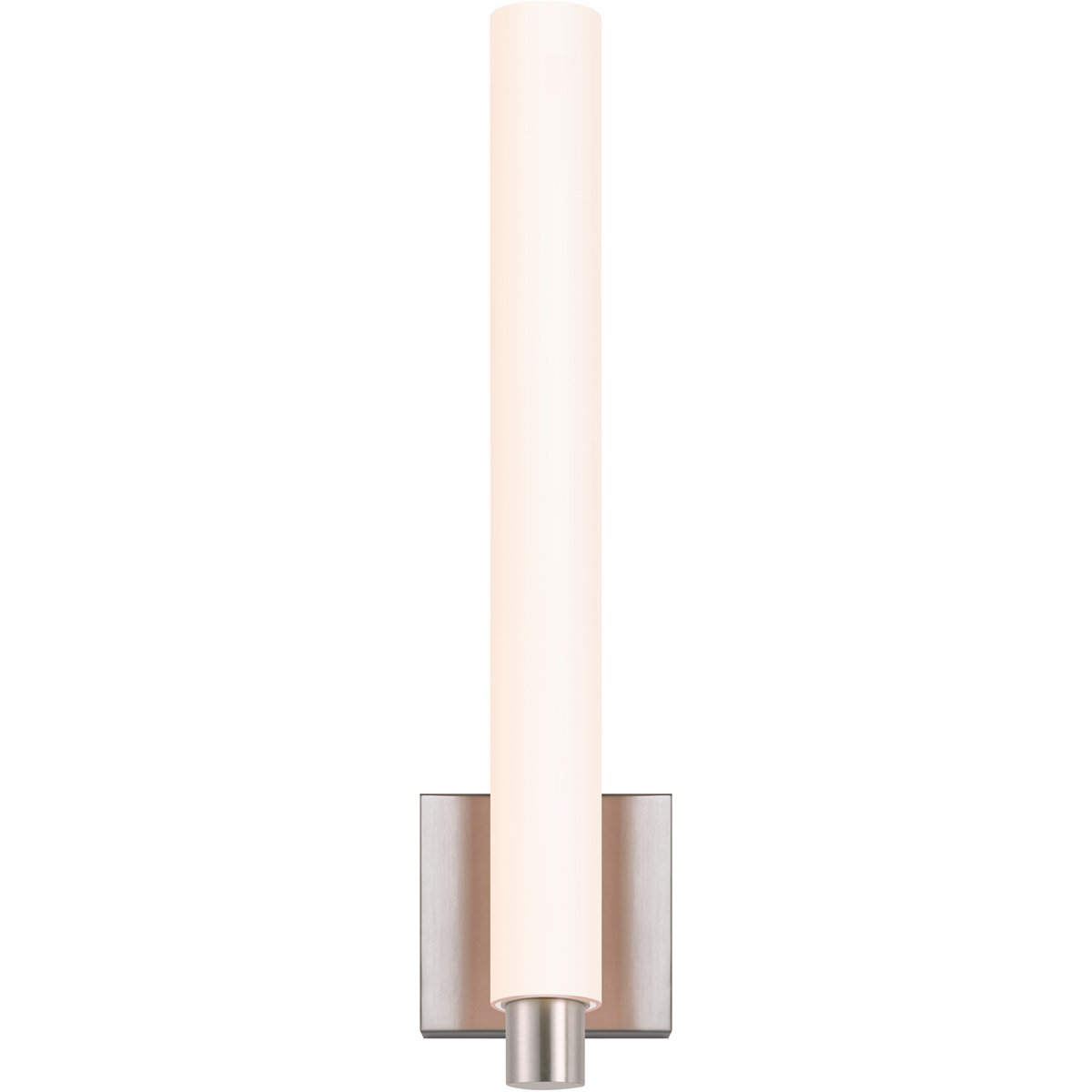 Tubo Medium Slim LED Wall Sconce - Satin Nickel (Drum Trim)