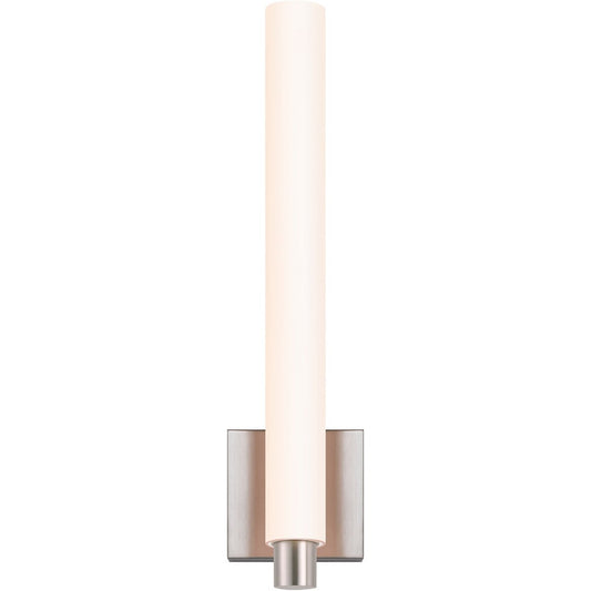 Tubo Medium Slim LED Wall Sconce - Satin Nickel (Drum Trim)