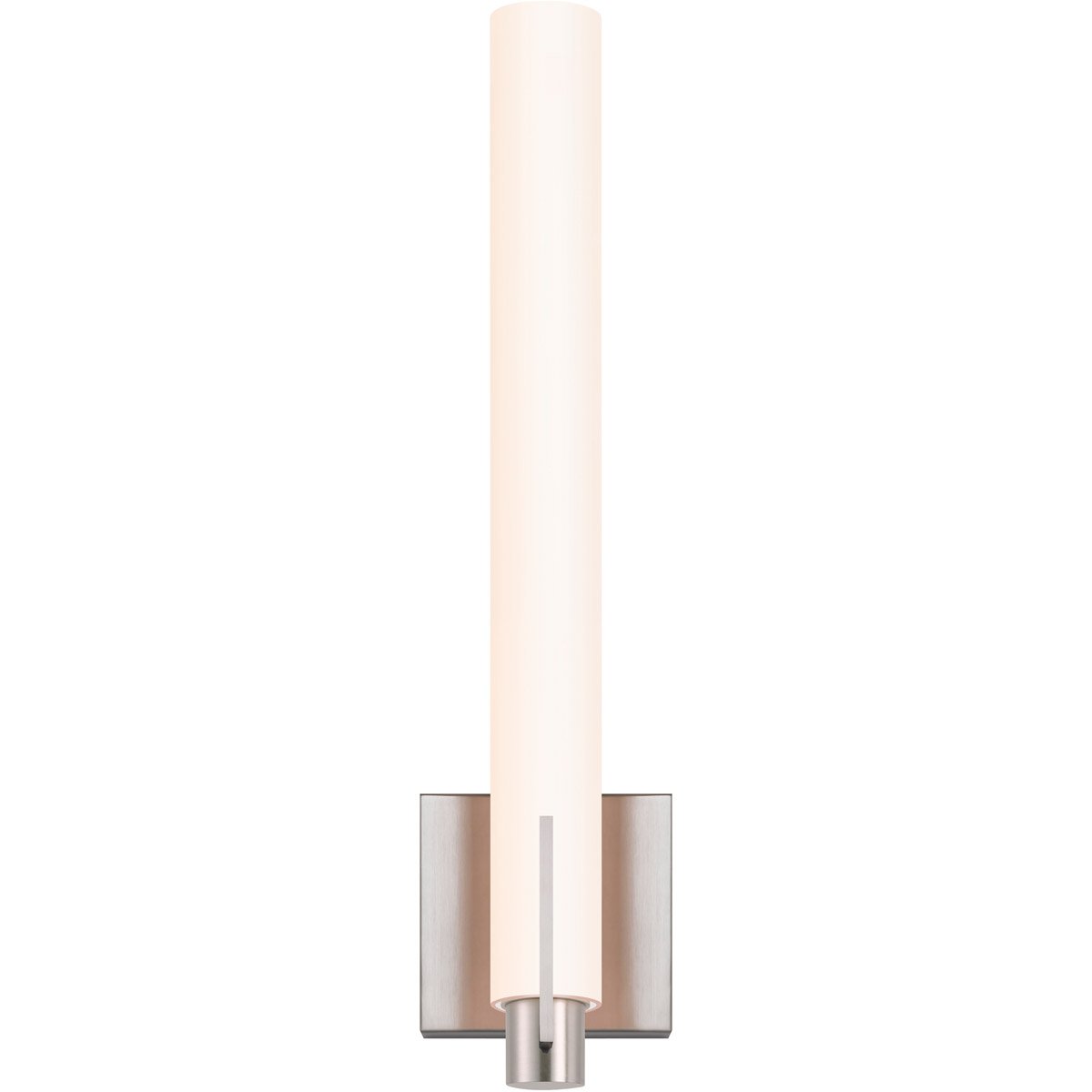 Tubo Medium Slim LED Wall Sconce - Satin Nickel Finish (Spine Trim)