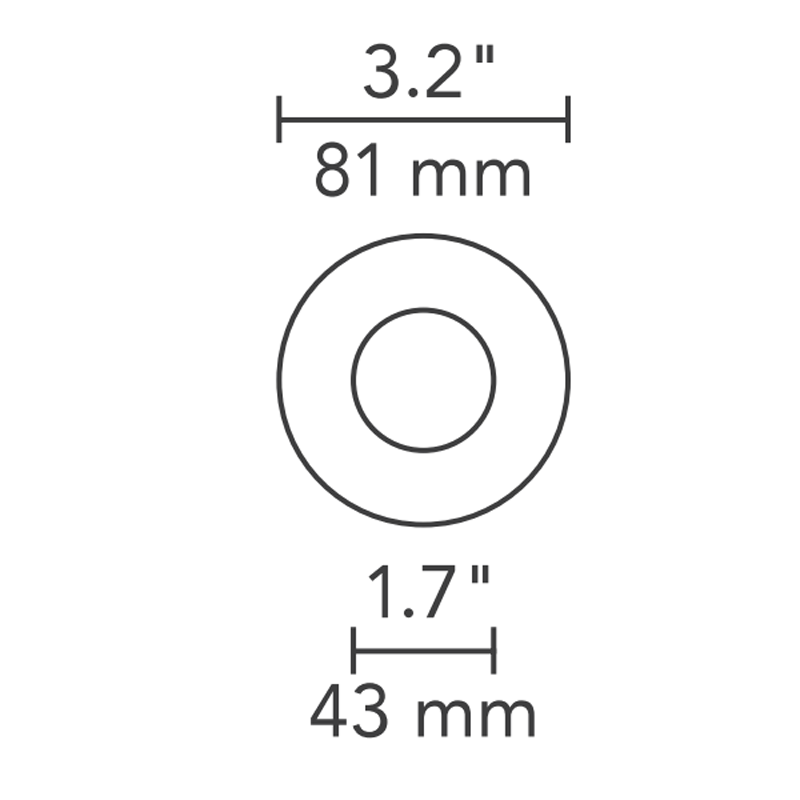 3" Round Flangeless Bevel Trim - Diagram