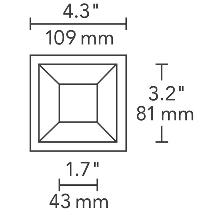 3" Square Flanged Bevel Trim - Diagram