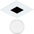 Load image into Gallery viewer, 3" Square Flanged Flat Trim - White Finish With Lens
