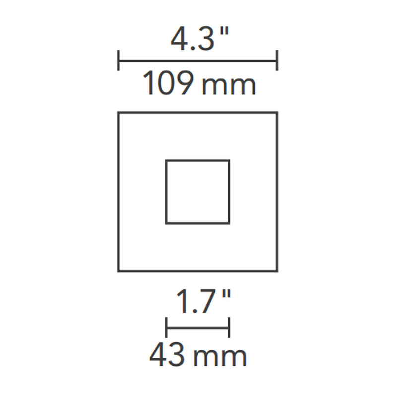 3" Square Flanged Flat Trim - Diagram