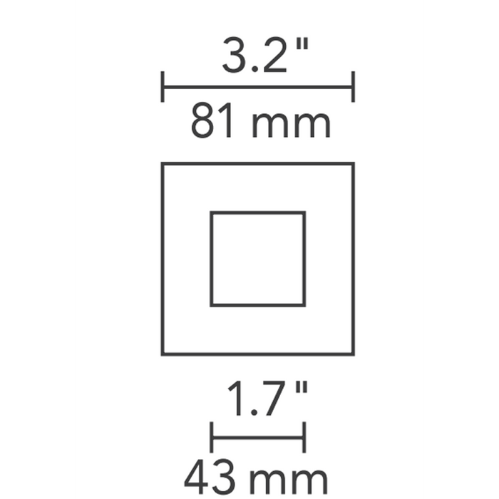 3" Square Flangeless Bevel Trim - Diagram
