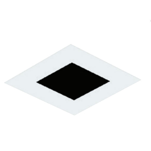 3" Square Flangeless Flat Trim - White Finish No Lens