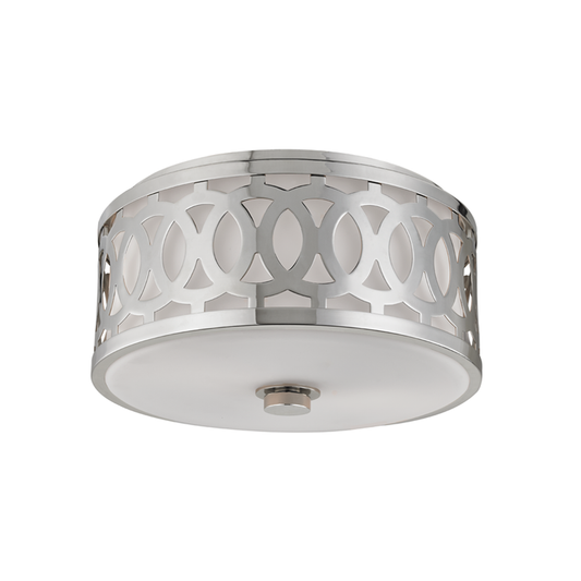 Genesee 2-Light Flush Mount Ceiling Light - Polished Nickel Finish