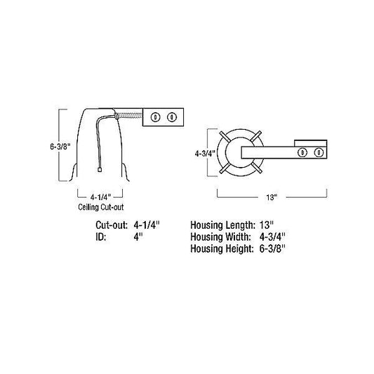 4" IC Air-Tight Dedicated Remodel Housing - Diagram