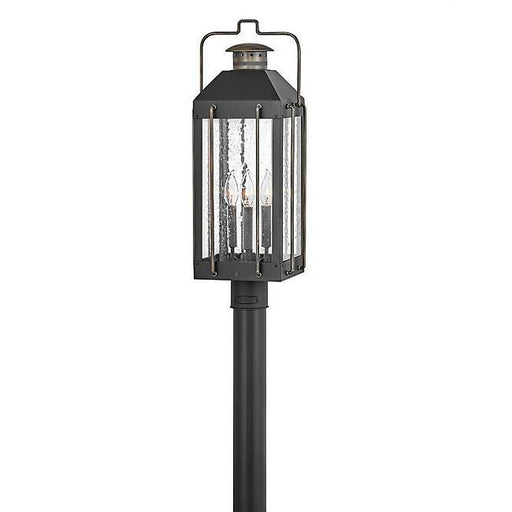 Fitzgerald Outdoor Post Light - Textured Black/Burnished Black Accents Finish