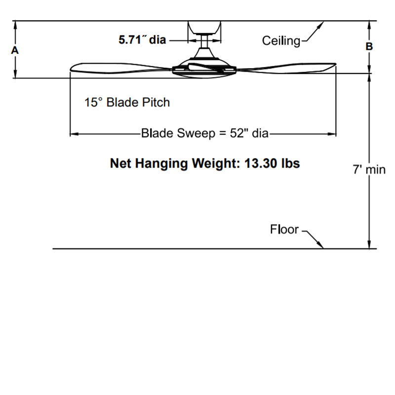 GlideAire Ceiling Fan - Diagram