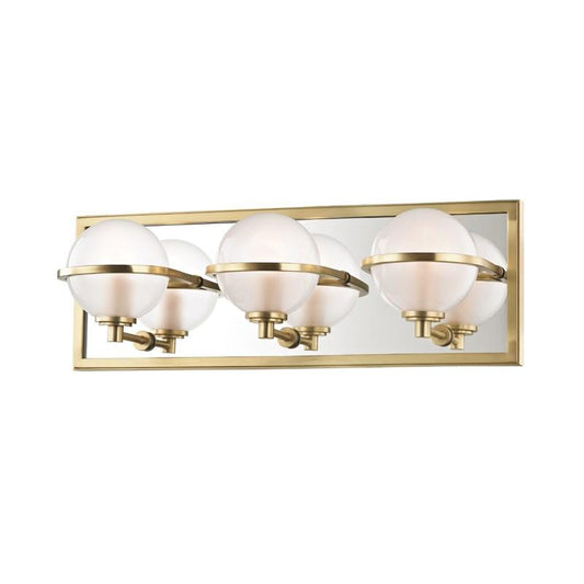 Axiom 3 Light LED Bath Bar - Aged Brass Finish