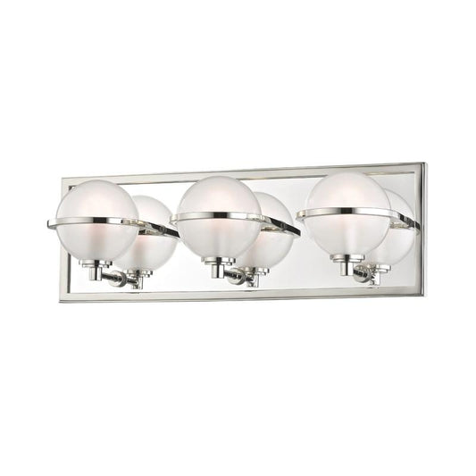 Axiom 3 Light LED Bath Bar - Polished Nickel Finish