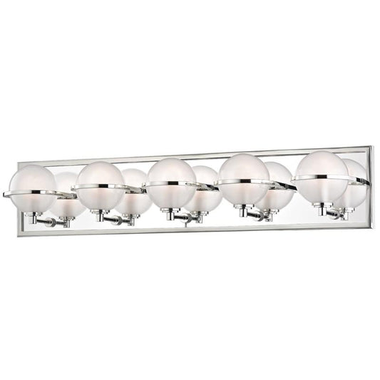 Axiom 5 Light LED Bath Bar - Polished Nickel Finish