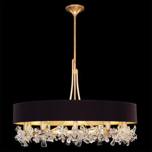 Azu Chandelier - Gold Leaf Finish Black Shade