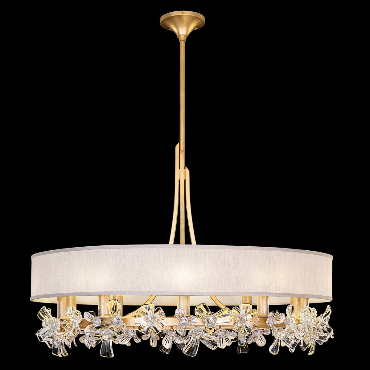 Azu Chandelier - Gold Leaf Finish Champagne Shade