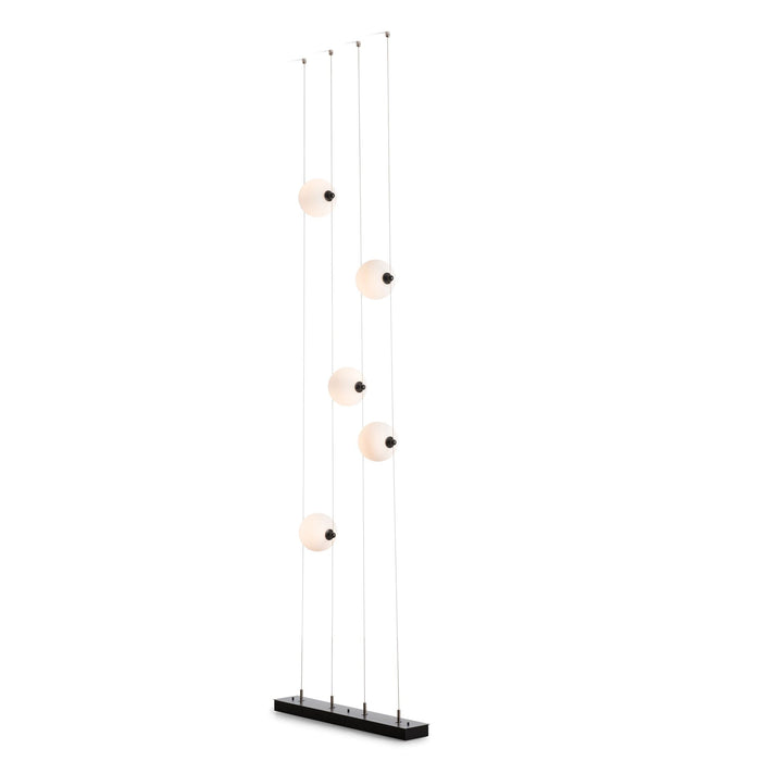 Abacus Floor to Ceiling Plug-In LED Lamp - Black Finish with Opal Glass