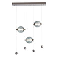 Load image into Gallery viewer, Abacus 3-Light LED Linear Suspension - Burnished Steel Finish with Abacus Cool Grey Glass
