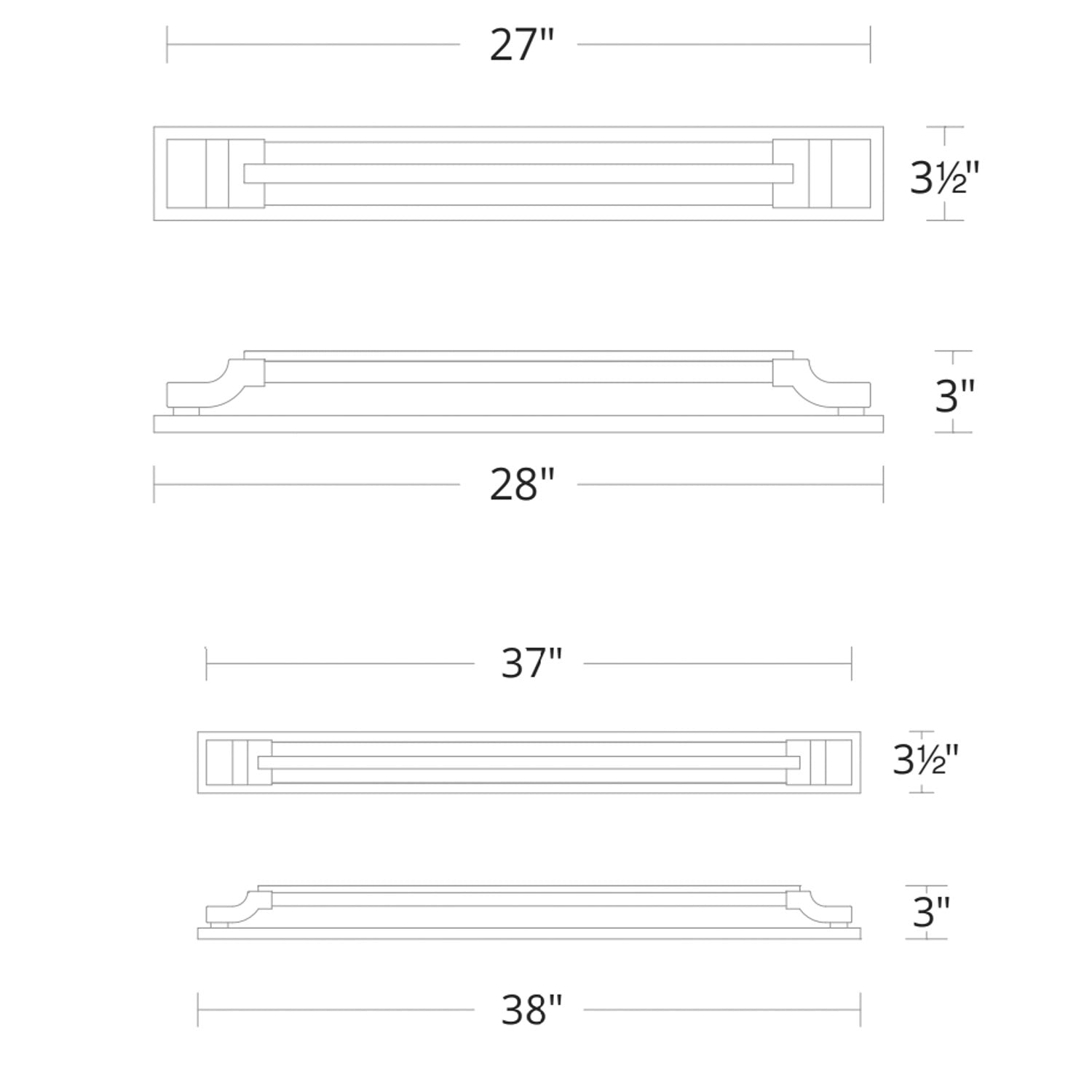 Aberdeen LED Vanity Light - Diagram