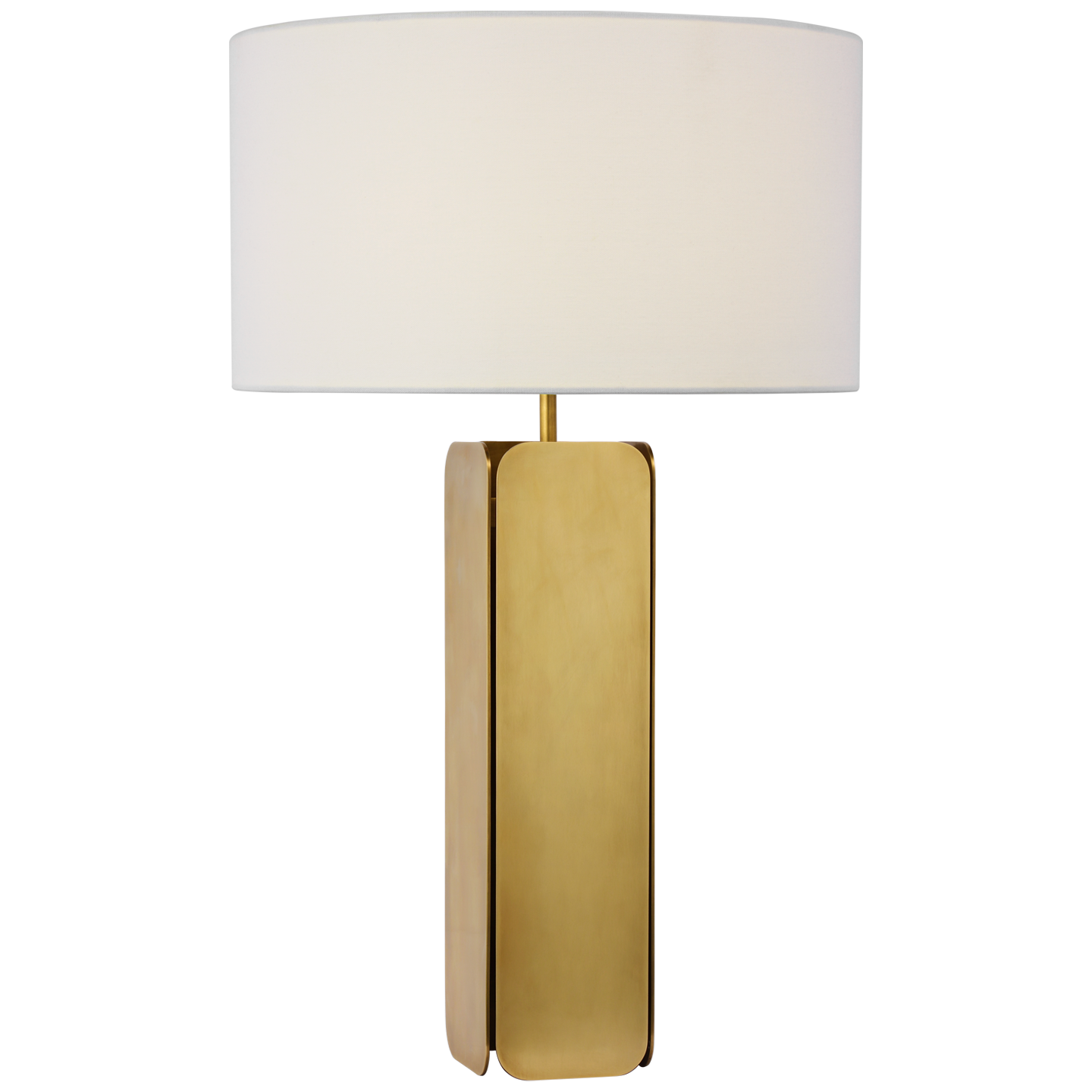 Abri Large Paneled Table Lamp - Hand-Rubbed Antique Brass Finish