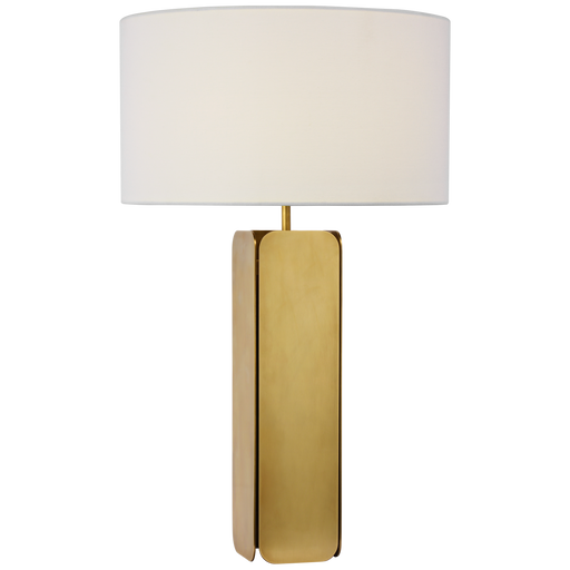 Abri Large Paneled Table Lamp - Hand-Rubbed Antique Brass Finish