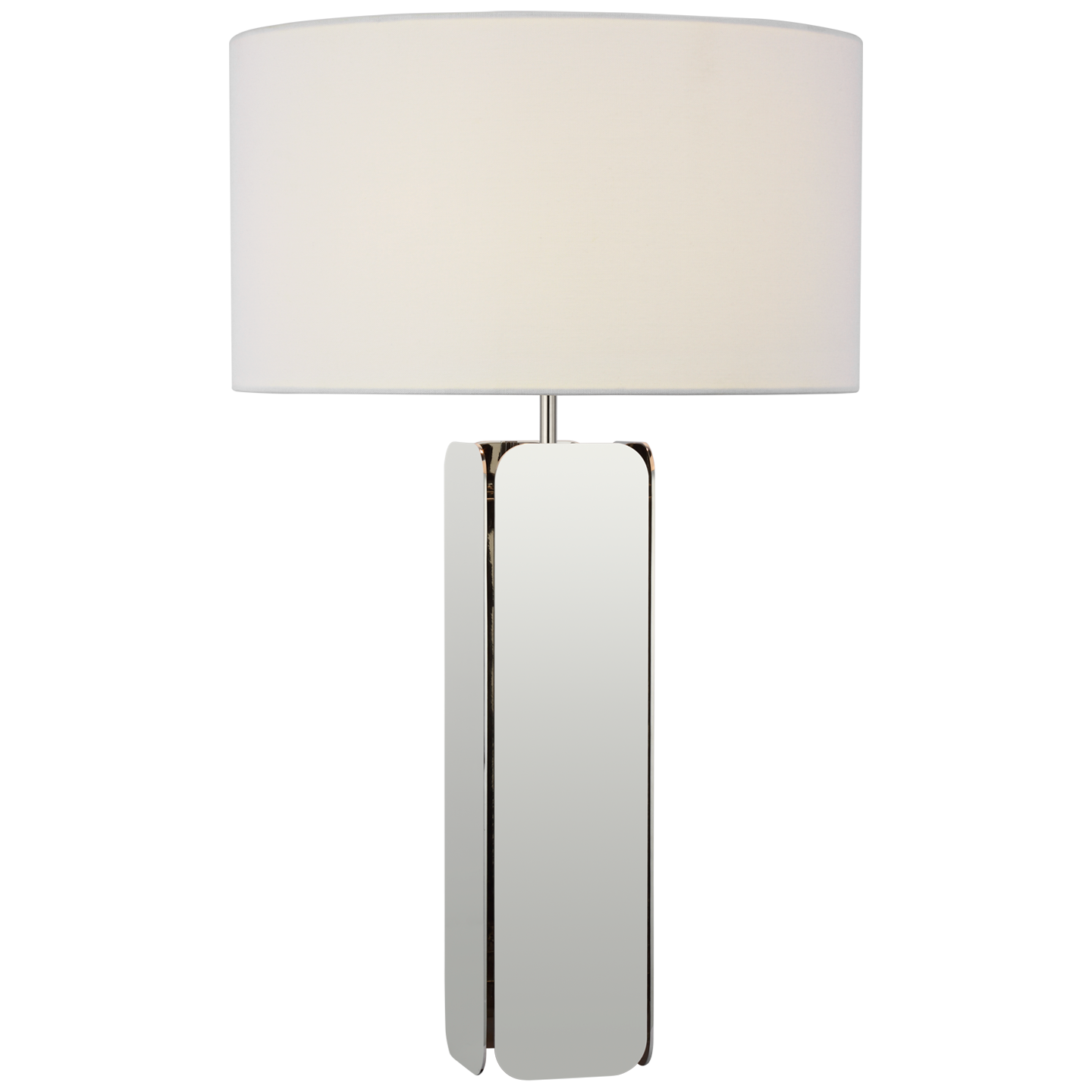 Abri Large Paneled Table Lamp - Polished Nickel Finish