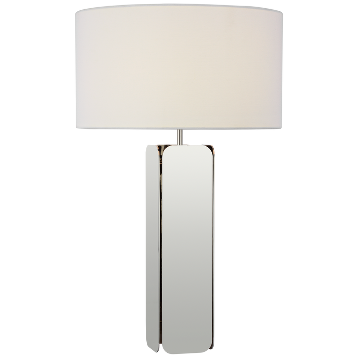 Abri Large Paneled Table Lamp - Polished Nickel Finish