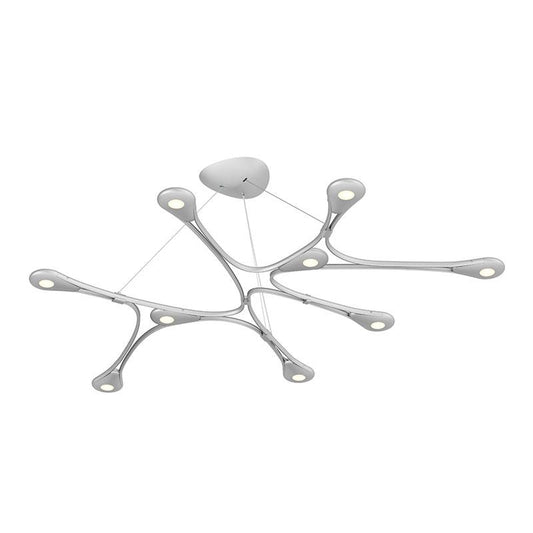 Abstraction LED Pendant - Bright Satin Aluminum Finish