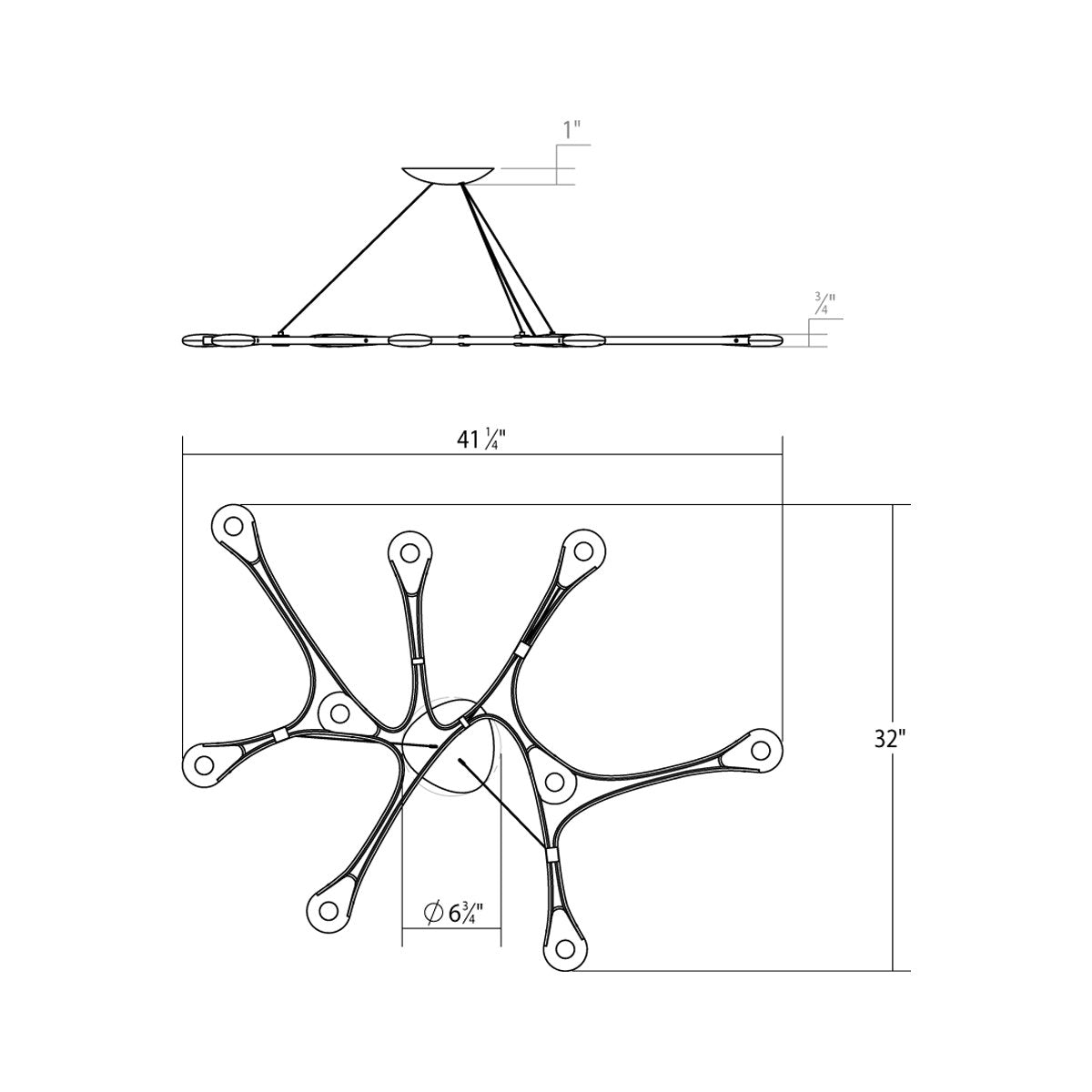 Abstraction LED Pendant - Diagram