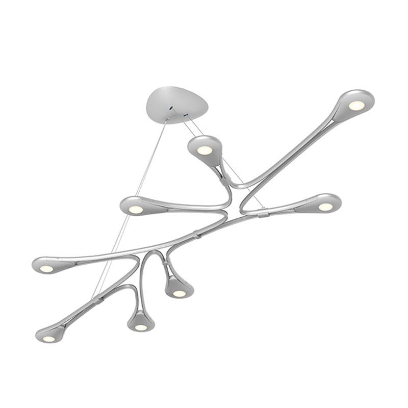 Abstraction Linear LED Pendant - Bright Satin Aluminum Finish