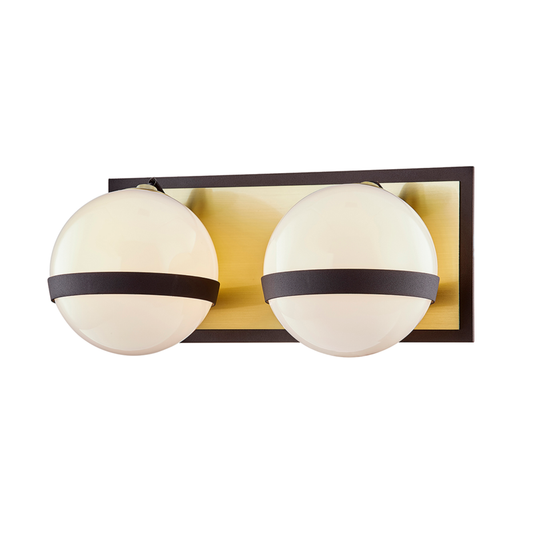 Ace 2-Light Bath Bar - Textured Bronze/Brushed Brass Finish