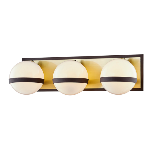 Ace 3-Light Bath Bar - Textured Bronze/Brushed Brass Finish