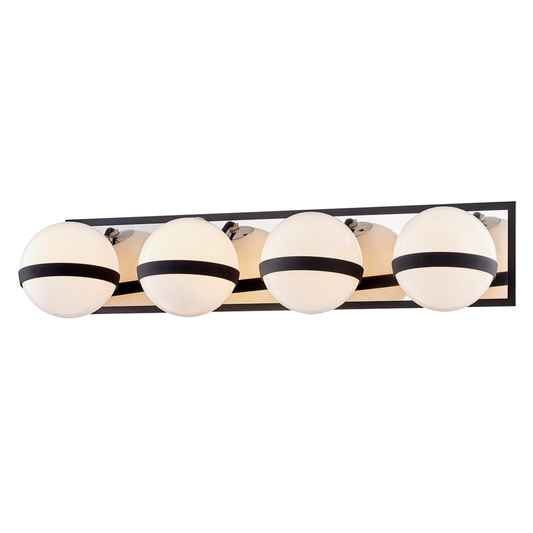 Ace 4-Light Bath Bar - Textured Bronze/Polished Nickel Finish