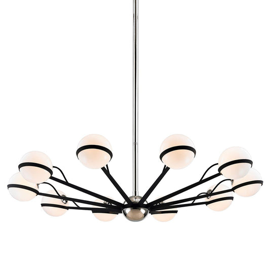 Ace 10 Light Chandelier - Polished Nickel