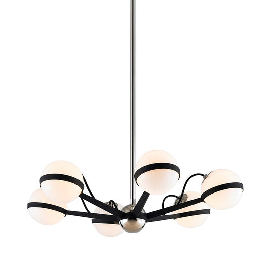 Ace 6 Light Chandelier - Polished Nickel