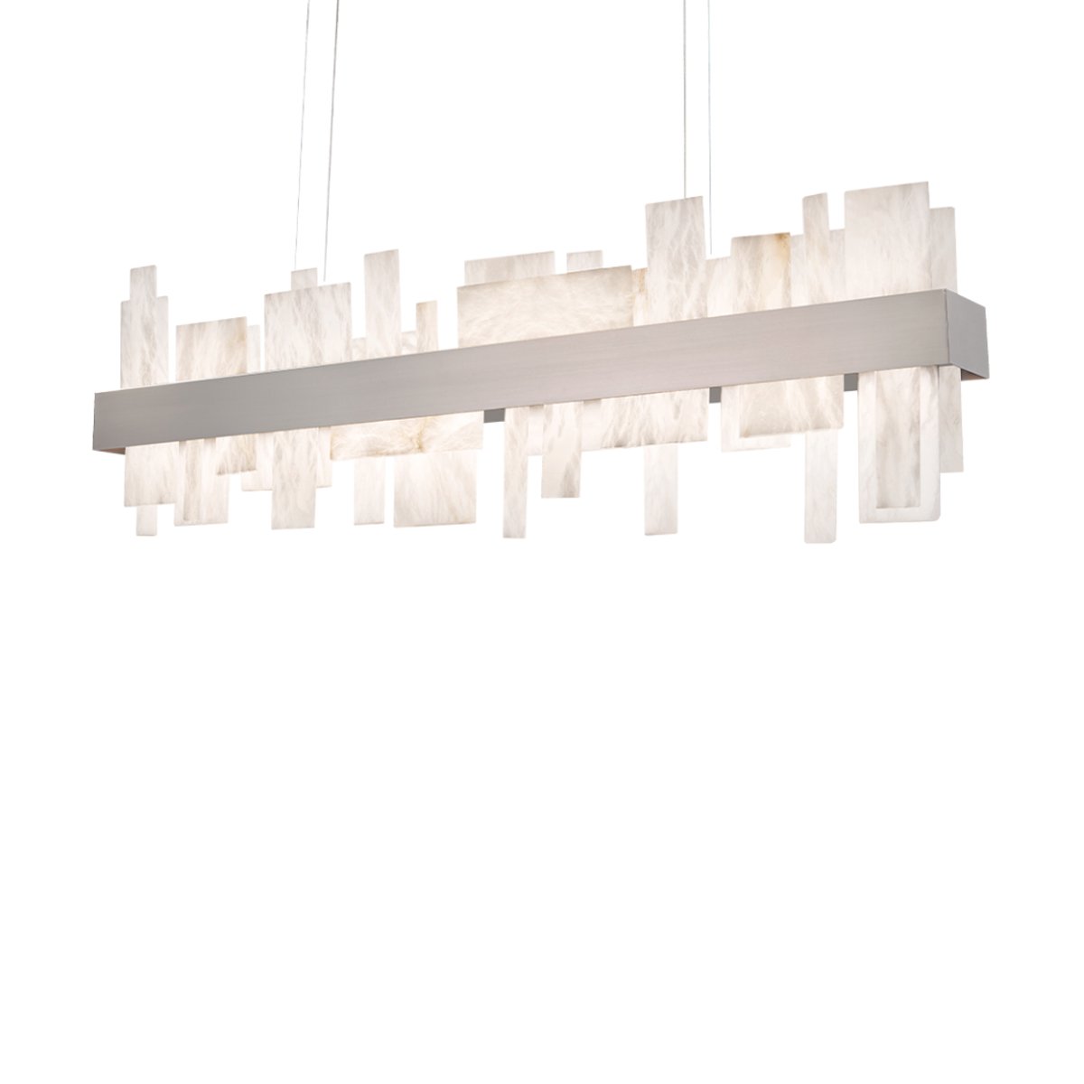 Acropolis Linear Chandelier - Brushed Nickel Finish