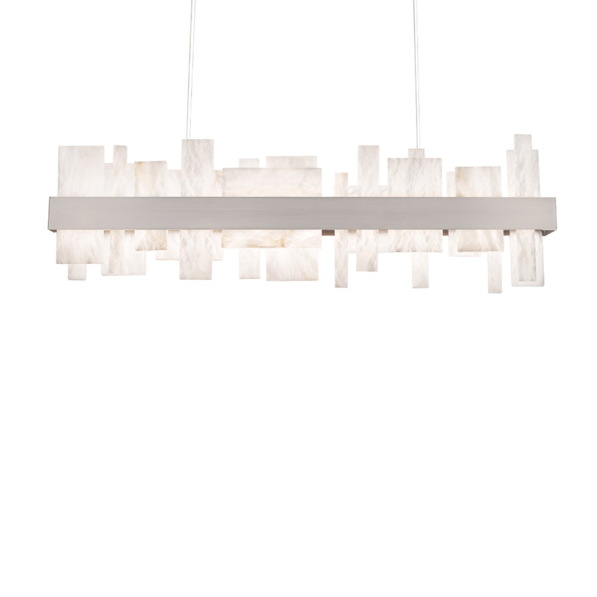 Acropolis Linear Chandelier - Brushed Nickel Finish