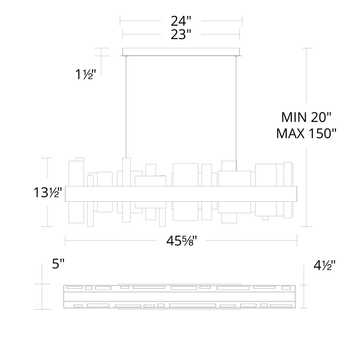 Acropolis Linear Chandelier - Diagram