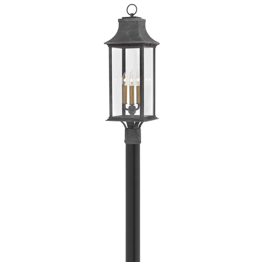 Adair Post Mount - Aged Zinc/Heritage Brass Finish