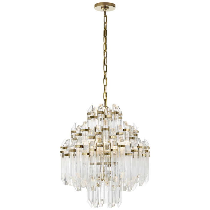 Adele Four Tier Waterfall Chandelier - Hand-Rubbed Antique Brass