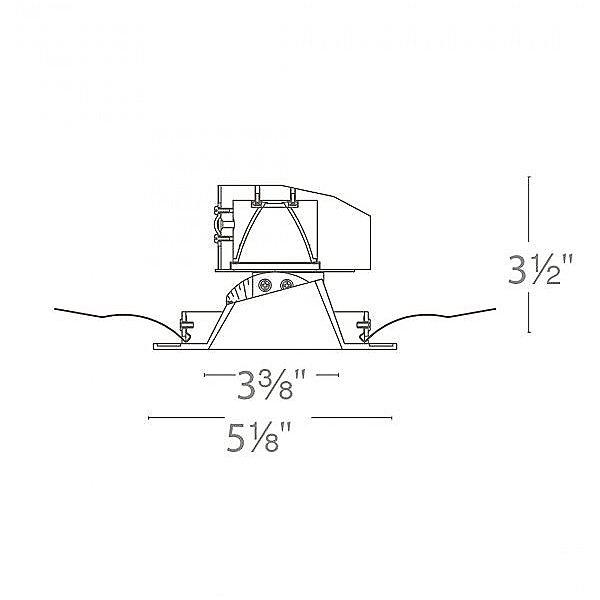 Aether 3.5 inch Square Adjustable Shallow Housing Trim - Diagram