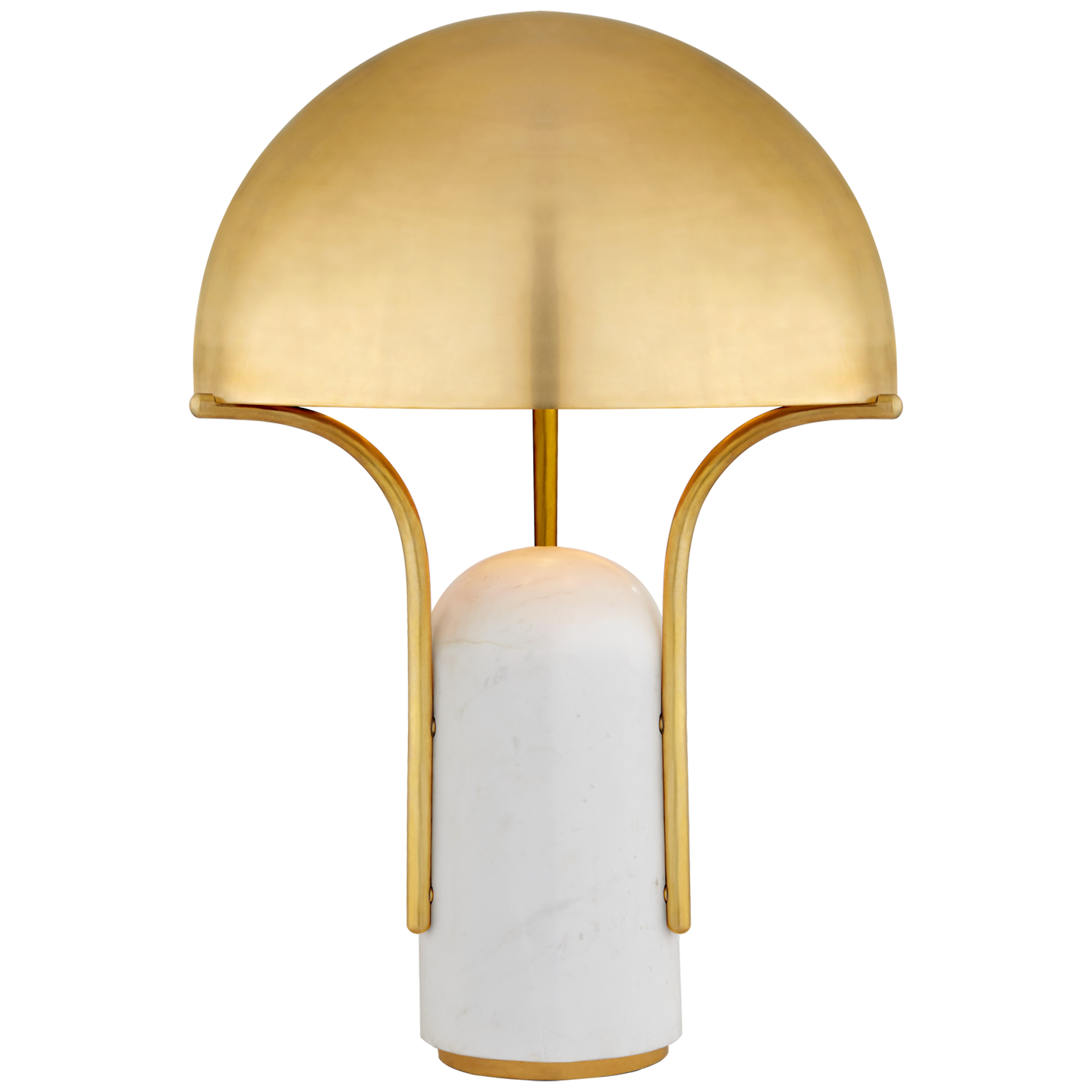 Affinity Medium Dome Table Lamp - Antique-Burnished Brass with White Marble