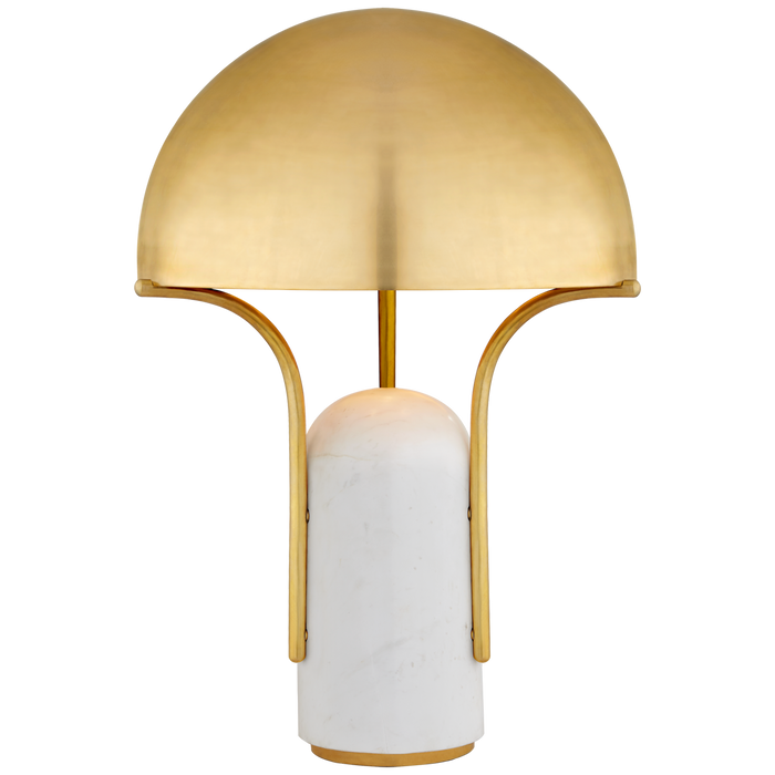 Affinity Medium Dome Table Lamp - Antique-Burnished Brass with White Marble