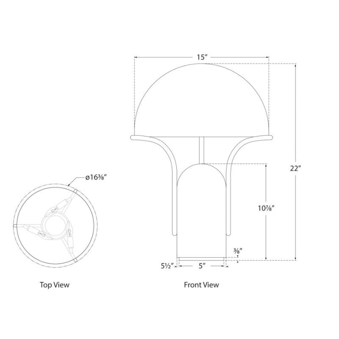 Affinity Medium Dome Table Lamp - Diagram