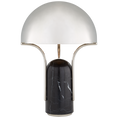 Load image into Gallery viewer, Affinity Medium Dome Table Lamp - Polished Nickel Finish with Black Marble
