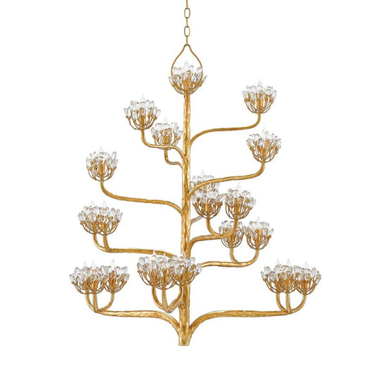 Agave Americana Chandelier - Gold Leaf Finish