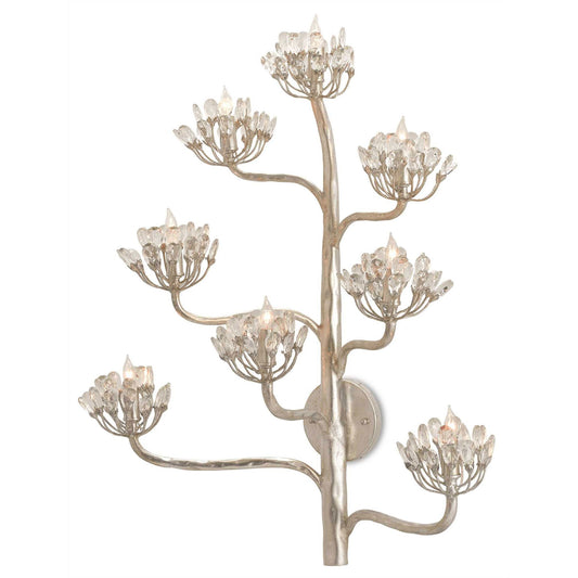 Agave Americana Wall Sconce - Silver Leaf Finish