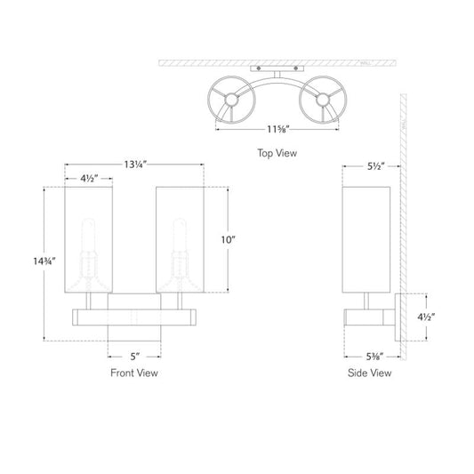 Aimee Double Sconce - Diagram