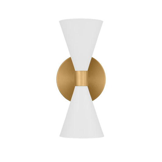 Albertine Wall Sconce - Brushed Brass/Matte White Finish