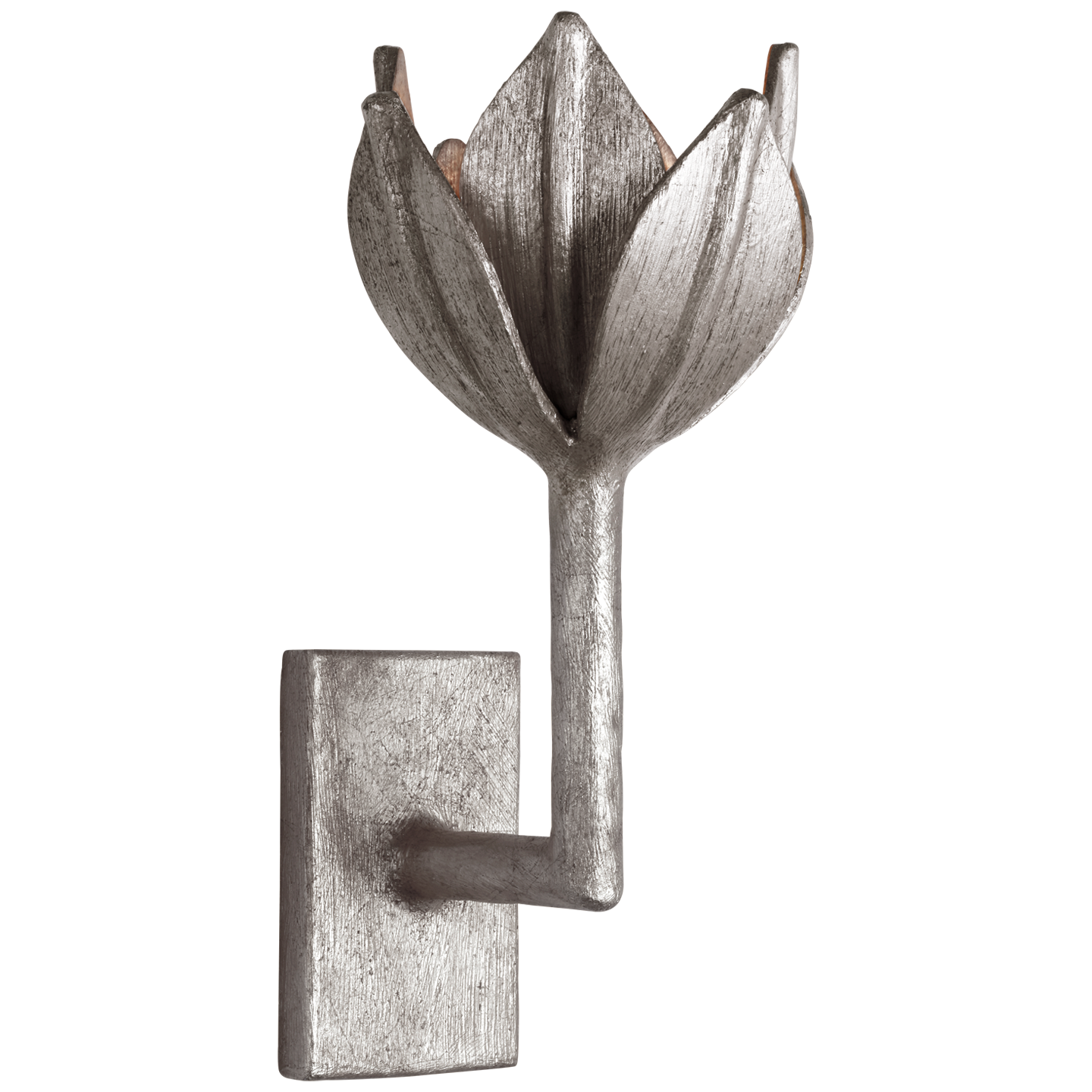 Alberto Small Sconce - Brushed Silver Leaf Finish